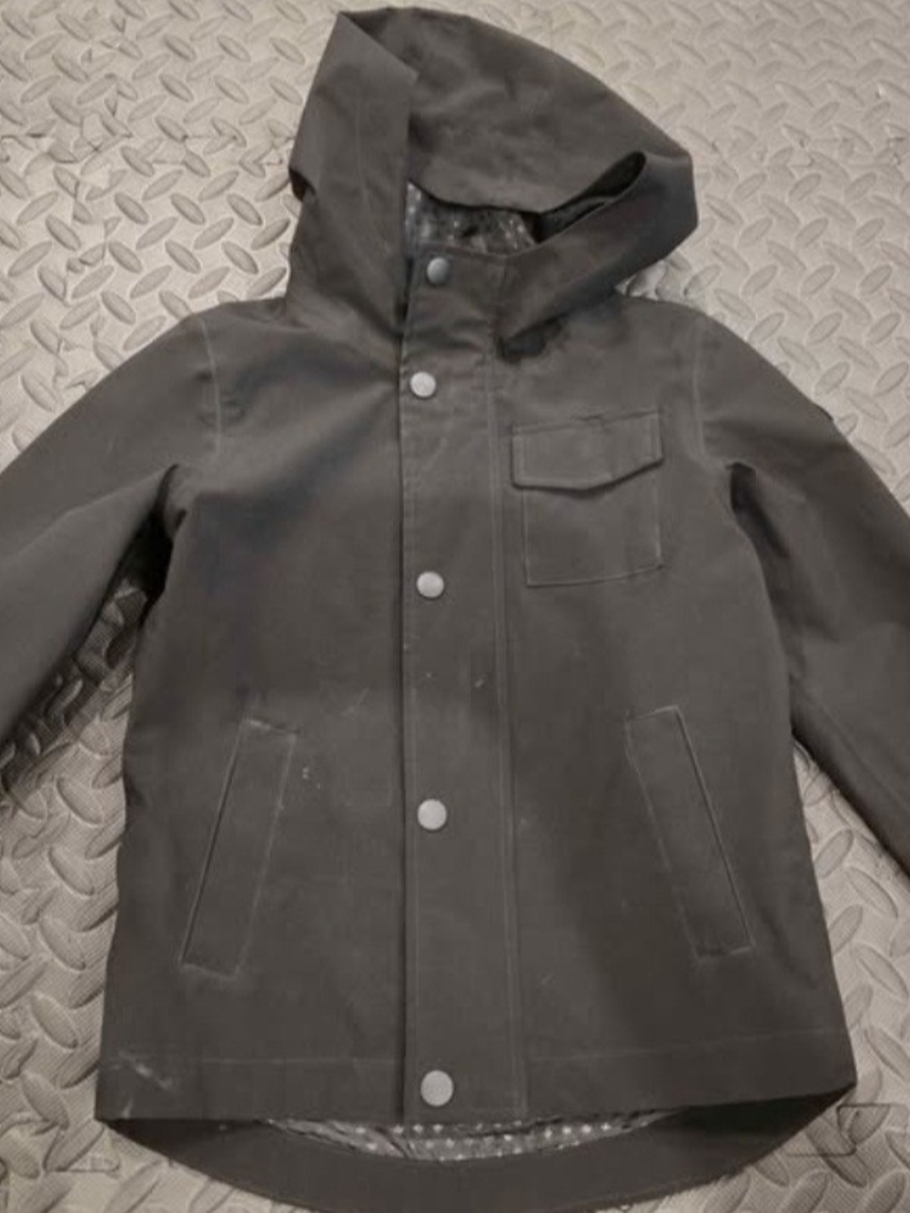 Kids Black Hooded Raincoat - Lightweight Waterproof Jacket